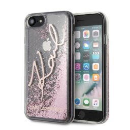 Karl Lagerfeld Signature Liquid Glitter iPhone 7/8/SE 2020 telefontok (rózsaszín)