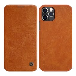 Nillkin Qin kinyitható telefontok iPhone 12 / iPhone 12 Pro (barna)