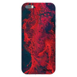 Átlátszó szilikon tok az alábbi mobiltelefonokra Apple iPhone 5/5S/SE - Organic red