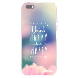 Átlátszó szilikon tok az alábbi mobiltelefonokra Apple iPhone 5/5S/SE - Think happy be happy