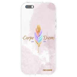 Átlátszó szilikon tok az alábbi mobiltelefonokra Apple iPhone 5/5S/SE - Carpe Diem