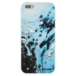 Átlátszó szilikon tok az alábbi mobiltelefonokra Apple iPhone 5/5S/SE - Organic blue