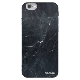 Átlátszó szilikon tok az alábbi mobiltelefonokra Apple iPhone 6/6S - Black marble