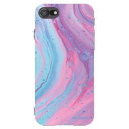 Átlátszó szilikon tok az alábbi mobiltelefonokra Apple iPhone 7 - Pink liquid