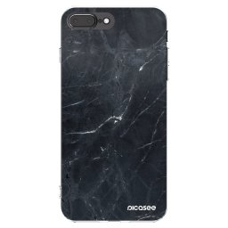 Átlátszó szilikon tok az alábbi mobiltelefonokra Apple iPhone 7 Plus - Black marble
