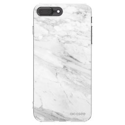 Átlátszó szilikon tok az alábbi mobiltelefonokra Apple iPhone 7 Plus - White marble