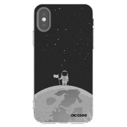 Átlátszó szilikon tok az alábbi mobiltelefonokra Apple iPhone X/XS - Astronaut