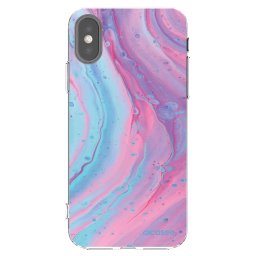 Átlátszó szilikon tok az alábbi mobiltelefonokra Apple iPhone X/XS - Pink liquid
