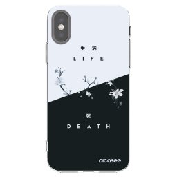 Átlátszó szilikon tok az alábbi mobiltelefonokra Apple iPhone X/XS - Life - Death