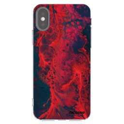 Átlátszó szilikon tok az alábbi mobiltelefonokra Apple iPhone X/XS - Organic red