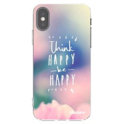 Átlátszó szilikon tok az alábbi mobiltelefonokra Apple iPhone X/XS - Think happy be happy