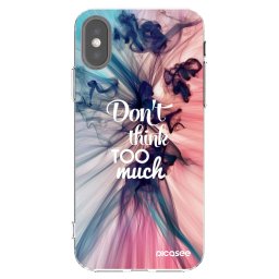 Átlátszó szilikon tok az alábbi mobiltelefonokra Apple iPhone X/XS - Don't think TOO much