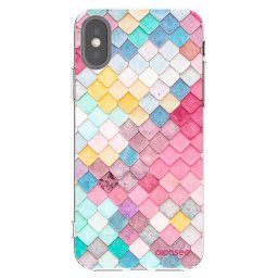 Átlátszó szilikon tok az alábbi mobiltelefonokra Apple iPhone X/XS - Colorful roof