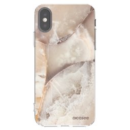 Átlátszó szilikon tok az alábbi mobiltelefonokra Apple iPhone X/XS - Cream marble