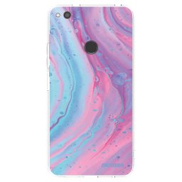 Átlátszó szilikon tok az alábbi mobiltelefonokra Huawei P9 Lite 2017 - Pink liquid