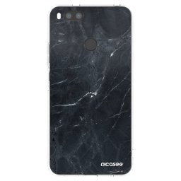 Átlátszó szilikon tok az alábbi mobiltelefonokra Xiaomi Mi A1 Global - Black marble
