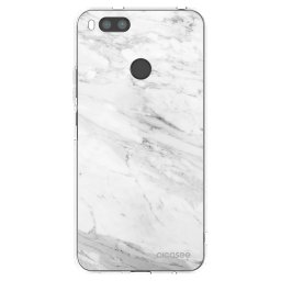 Átlátszó szilikon tok az alábbi mobiltelefonokra Xiaomi Mi A1 Global - White marble