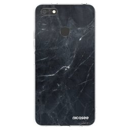 Átlátszó szilikon tok az alábbi mobiltelefonokra Huawei P9 Lite Mini - Black marble