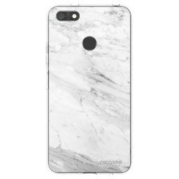 Átlátszó szilikon tok az alábbi mobiltelefonokra Huawei P9 Lite Mini - White marble