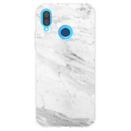 Átlátszó szilikon tok az alábbi mobiltelefonokra Huawei P20 Lite - White marble