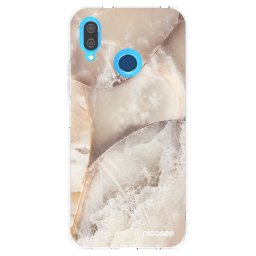 Átlátszó szilikon tok az alábbi mobiltelefonokra Huawei P20 Lite - Cream marble