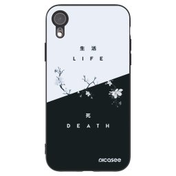 Fekete szilikon tok az alábbi mobiltelefonokra Apple iPhone XR - Life - Death
