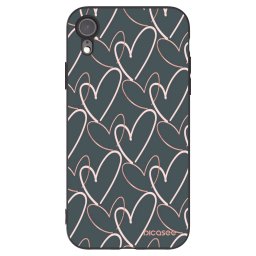 Fekete szilikon tok az alábbi mobiltelefonokra Apple iPhone XR - Lots of love