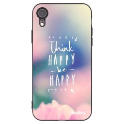 Fekete szilikon tok az alábbi mobiltelefonokra Apple iPhone XR - Think happy be happy