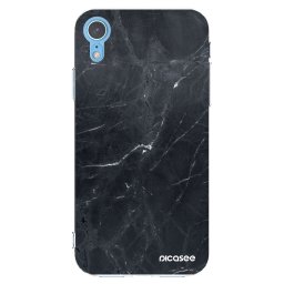 Átlátszó szilikon tok az alábbi mobiltelefonokra Apple iPhone XR - Black marble
