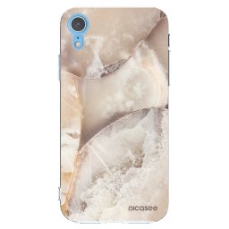 Átlátszó szilikon tok az alábbi mobiltelefonokra Apple iPhone XR - Cream marble