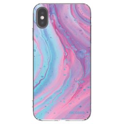 Átlátszó szilikon tok az alábbi mobiltelefonokra Apple iPhone XS Max - Pink liquid