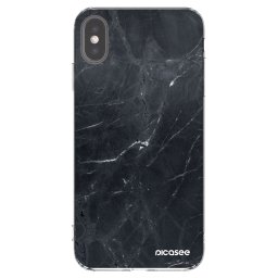 Átlátszó szilikon tok az alábbi mobiltelefonokra Apple iPhone XS Max - Black marble