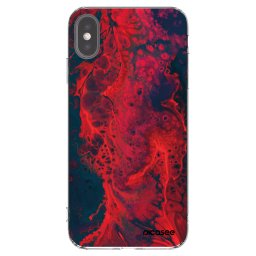 Átlátszó szilikon tok az alábbi mobiltelefonokra Apple iPhone XS Max - Organic red