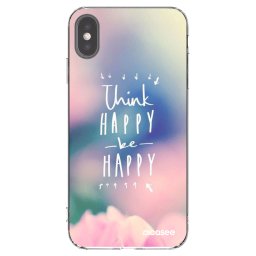 Átlátszó szilikon tok az alábbi mobiltelefonokra Apple iPhone XS Max - Think happy be happy