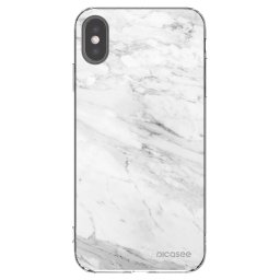 Átlátszó szilikon tok az alábbi mobiltelefonokra Apple iPhone XS Max - White marble