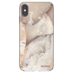 Átlátszó szilikon tok az alábbi mobiltelefonokra Apple iPhone XS Max - Cream marble