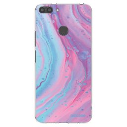 Átlátszó szilikon tok az alábbi mobiltelefonokra Huawei P Smart - Pink liquid