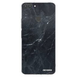 Átlátszó szilikon tok az alábbi mobiltelefonokra Huawei P Smart - Black marble