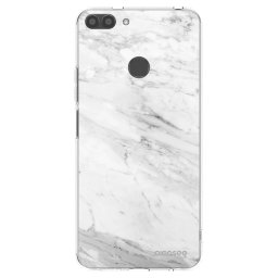 Átlátszó szilikon tok az alábbi mobiltelefonokra Huawei P Smart - White marble