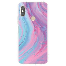 Átlátszó szilikon tok az alábbi mobiltelefonokra Xiaomi Redmi Note 5 Global - Pink liquid