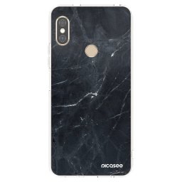 Átlátszó szilikon tok az alábbi mobiltelefonokra Xiaomi Redmi Note 5 Global - Black marble