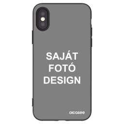 Fekete szilikon tok az alábbi mobiltelefonokra Apple iPhone X/XS - Saját fotó/motívum