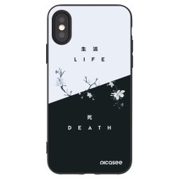 Fekete szilikon tok az alábbi mobiltelefonokra Apple iPhone X/XS - Life - Death