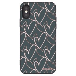 Fekete szilikon tok az alábbi mobiltelefonokra Apple iPhone X/XS - Lots of love