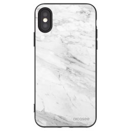 Fekete szilikon tok az alábbi mobiltelefonokra Apple iPhone X/XS - White marble