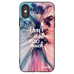 Fekete szilikon tok az alábbi mobiltelefonokra Apple iPhone X/XS - Don't think TOO much