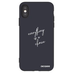Fekete szilikon tok az alábbi mobiltelefonokra Apple iPhone X/XS - Everything is a choice