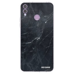 Átlátszó szilikon tok az alábbi mobiltelefonokra Honor 8X - Black marble