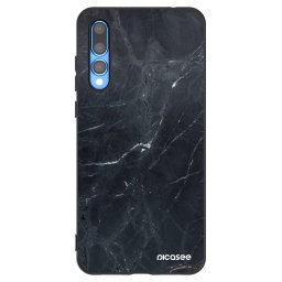 Fekete szilikon tok az alábbi mobiltelefonokra Huawei P20 Pro - Black marble