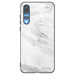 Fekete szilikon tok az alábbi mobiltelefonokra Huawei P20 Pro - White marble